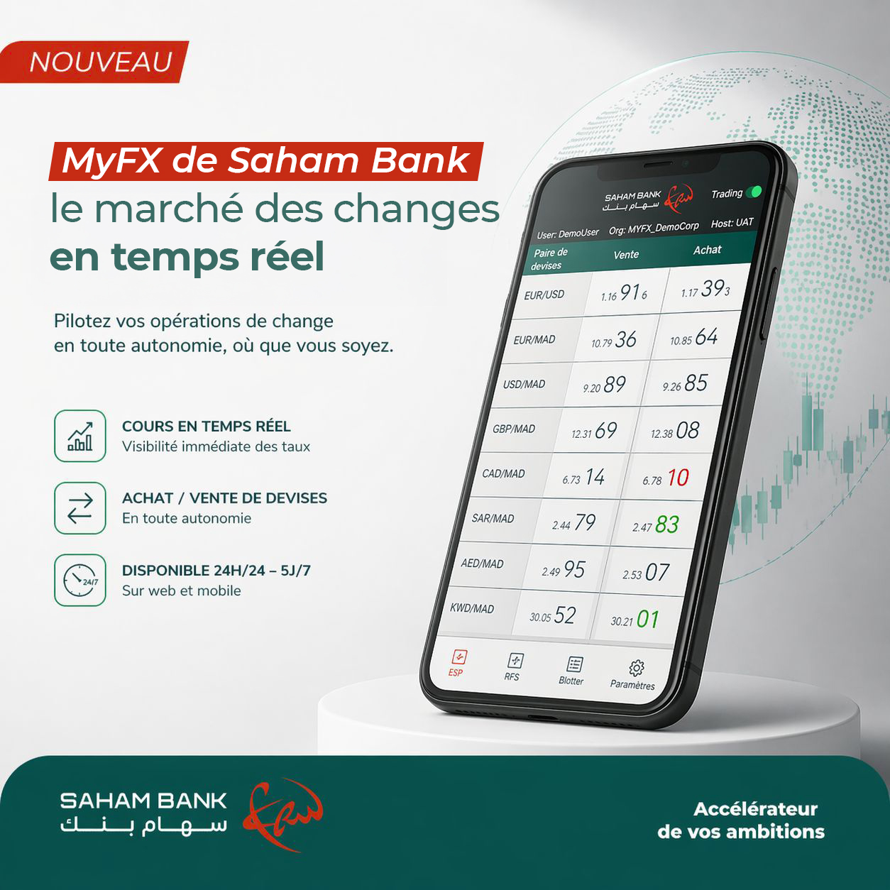 Saham Bank accélère sa transformation digitale avec l’application MyFX (My Foreign Exchange)